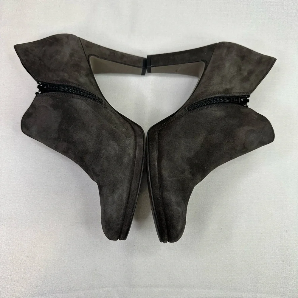 Paul Green Suede Ankle Bootie Charcoal Gray 8.5